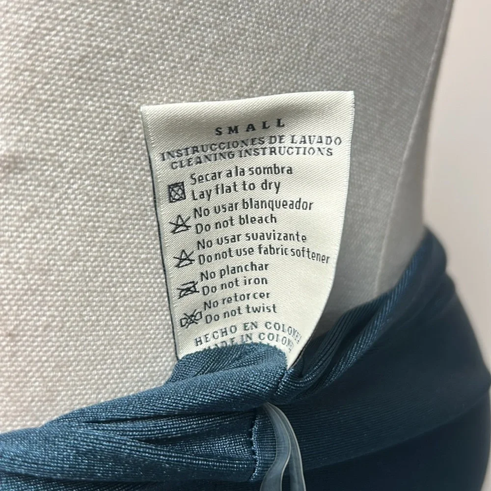 Eugenia Fernandez  One-Shoulder Teal Dress Ruched Side Maxi Open side small - Picture 11 of 17